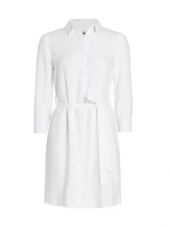 L'AGENCE Bella Linen Shirtdress