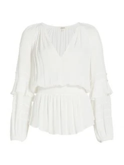 L'AGENCE Brigitta Ruffled Blouse