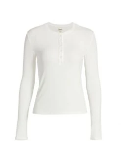 L'AGENCE Faith Long-Sleeve Henley Top Black 3 L'AGENCE Faith Long-Sleeve Henley Top Black -Outlet L'AGENCE Store unnamed file 1083