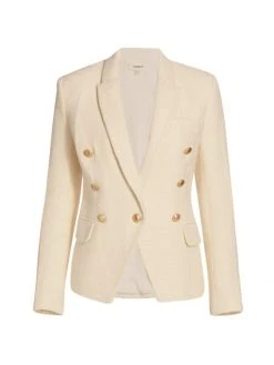 L'AGENCE Kenzie Double-Breasted Blazer Light Mocha