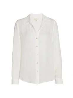 L'AGENCE Nina Silk Blouse Ivory