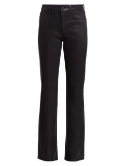 L'AGENCE Oriana High-Rise Straight-Leg Coated Jeans