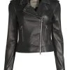 L'AGENCE The Biker Cutwork Leather Moto Jacket Diva Pink