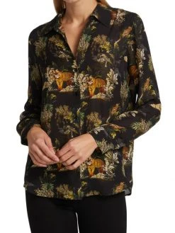 L'AGENCE Nina Printed Silk Blouse 2 L'AGENCE Nina Printed Silk Blouse -Outlet L'AGENCE Store unnamed file 1278