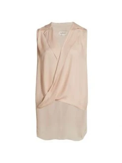 L'AGENCE Freja Draped Silk Blouse Black