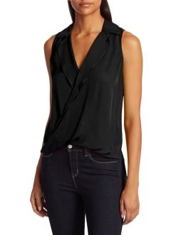 L'AGENCE Freja Draped Silk Blouse Black -Outlet L'AGENCE Store unnamed file 1296