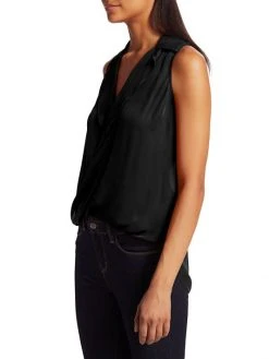 L'AGENCE Freja Draped Silk Blouse Black -Outlet L'AGENCE Store unnamed file 1297