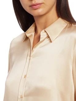 L'AGENCE Dani Three-Quarter Sleeve Silk Blouse Petal 2 L'AGENCE Dani Three-Quarter Sleeve Silk Blouse Petal -Outlet L'AGENCE Store unnamed file 1319