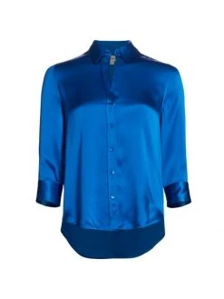 L'AGENCE Dani Three-Quarter Sleeve Silk Blouse Petal 7 L'AGENCE Dani Three-Quarter Sleeve Silk Blouse Petal -Outlet L'AGENCE Store unnamed file 1324