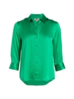 L'AGENCE Dani Three-Quarter Sleeve Silk Blouse Petal 12 L'AGENCE Dani Three-Quarter Sleeve Silk Blouse Petal -Outlet L'AGENCE Store unnamed file 1329