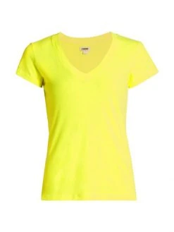 L'AGENCE Becca V-Neck Cotton Tee Chartreuse 10 L'AGENCE Becca V-Neck Cotton Tee Chartreuse -Outlet L'AGENCE Store unnamed file 133
