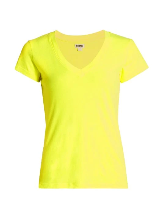 unnamed-file-133.jpg L'AGENCE Becca V-Neck Cotton Tee Chartreuse -Outlet L'AGENCE Store unnamed file 133