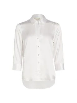 L'AGENCE Dani Three-Quarter Sleeve Silk Blouse Petal 14 L'AGENCE Dani Three-Quarter Sleeve Silk Blouse Petal -Outlet L'AGENCE Store unnamed file 1331