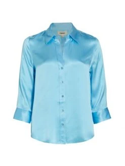 L'AGENCE Dani Three-Quarter Sleeve Silk Blouse Petal 15 L'AGENCE Dani Three-Quarter Sleeve Silk Blouse Petal -Outlet L'AGENCE Store unnamed file 1332