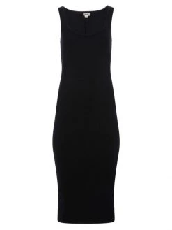 L'AGENCE Ivanna Sleeveless Midi-Dress Cappuccino