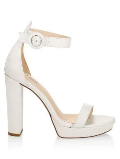 L'AGENCE Cecile II Leather Platform Ankle-Strap Sandals