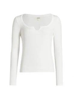 L'AGENCE Dorothy Rib-Knit Top White 3 L'AGENCE Dorothy Rib-Knit Top White -Outlet L'AGENCE Store unnamed file 1392