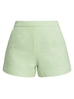 L'AGENCE Ashton Tailored Bouclé Shorts Soft Mint