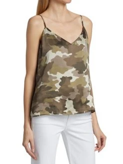 L'AGENCE Jane Camouflage Silk Camisole Top -Outlet L'AGENCE Store unnamed file 1423