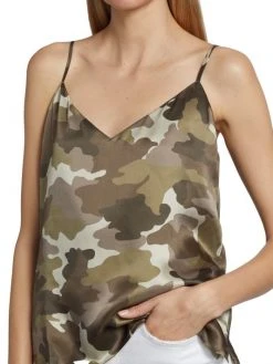 L'AGENCE Jane Camouflage Silk Camisole Top -Outlet L'AGENCE Store unnamed file 1425