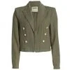 L'AGENCE Dolly Crop Linen Blazer Sand