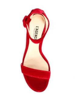 L'AGENCE Gisele Velvet High-Heel Sandals Red 4 L'AGENCE Gisele Velvet High-Heel Sandals Red -Outlet L'AGENCE Store unnamed file 1457