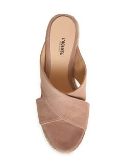 L'AGENCE Valetta Leather Espadrille Wedge Sandals Tan -Outlet L'AGENCE Store unnamed file 1464