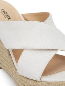 L'AGENCE Valetta Leather Espadrille Wedge Sandals Tan -Outlet L'AGENCE Store unnamed file 1466