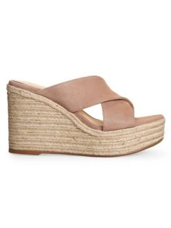 L'AGENCE Valetta Leather Espadrille Wedge Sandals Tan -Outlet L'AGENCE Store unnamed file 1467