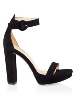 L'AGENCE Cecile Suede Ankle-Strap Sandals Black -Outlet L'AGENCE Store unnamed file 1479