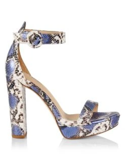 L'AGENCE Cecile II Snake-Embossed Sandals