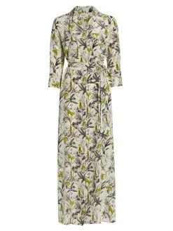 L'AGENCE Cameron Belted Silk Shirt Dress