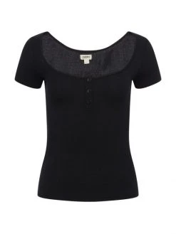 L'AGENCE Aviva U-Neck Henley White 2 L'AGENCE Aviva U-Neck Henley White -Outlet L'AGENCE Store unnamed file 1639