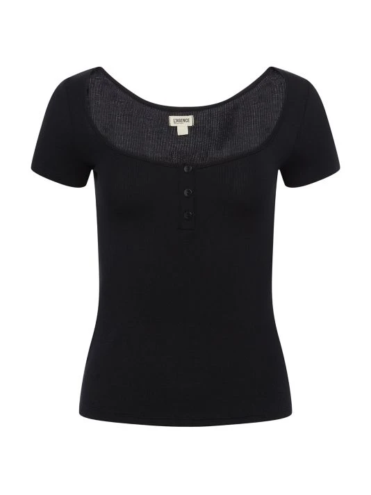 unnamed-file-1639.jpg L'AGENCE Aviva U-Neck Henley White -Outlet L'AGENCE Store unnamed file 1639