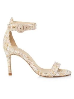 L'AGENCE Giselle Ll Tweed Ankle-Strap Sandals