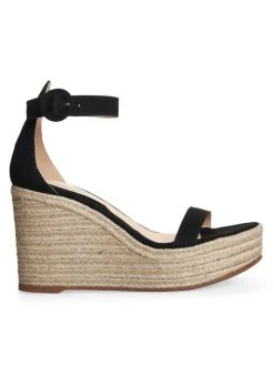 L'AGENCE Elysee Suede Espadrille Wedge Sandals