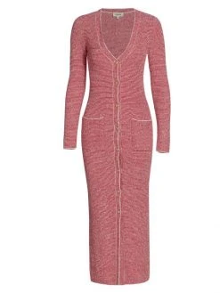 L'AGENCE Galena Striped Cardigan Black White