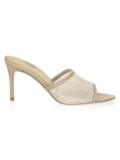 L'AGENCE Corinne Lace & Suede Sandals Beige -Outlet L'AGENCE Store unnamed file 185