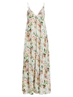 L'AGENCE Stefani Button-Front Maxi Dress
