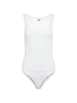 L'AGENCE Molly Squareneck Bodysuit White