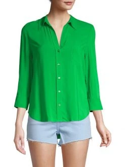 L'AGENCE Ryan Three-Quarter Sleeve Blouse Midnight -Outlet L'AGENCE Store unnamed file 1927