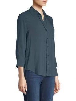 L'AGENCE Ryan Three-Quarter Sleeve Blouse Midnight -Outlet L'AGENCE Store unnamed file 1928