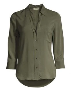 L'AGENCE Ryan Three-Quarter Sleeve Blouse Midnight -Outlet L'AGENCE Store unnamed file 1931