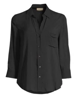 L'AGENCE Ryan Three-Quarter Sleeve Blouse Midnight -Outlet L'AGENCE Store unnamed file 1932