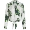 L'AGENCE Annie Leaf-Print Tie Blouse