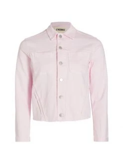 L'AGENCE Janelle Slim Raw Denim Jacket