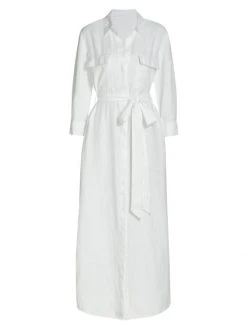 L'AGENCE Cameron Long Shirtdress Light Maize