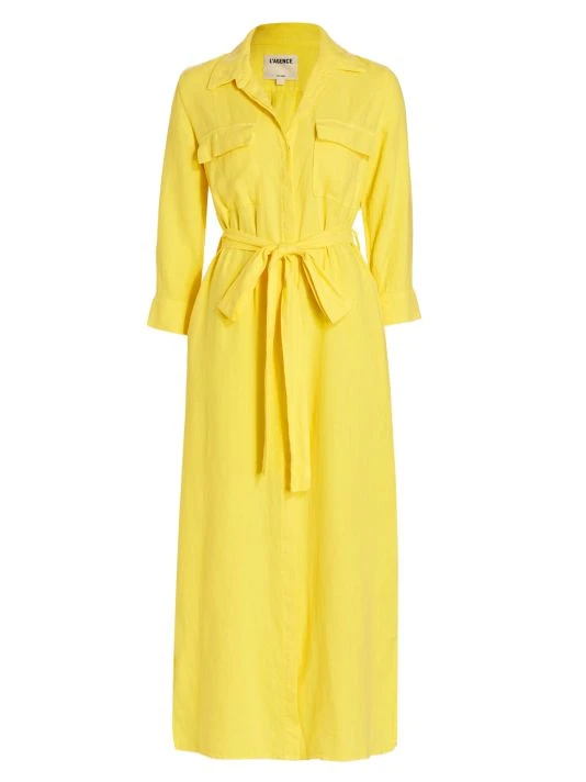 unnamed-file-34.jpg L'AGENCE Cameron Long Shirtdress Light Maize -Outlet L'AGENCE Store unnamed file 34
