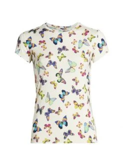 L'AGENCE Ressi Butterfly Print T-Shirt