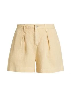 L'AGENCE Zahari Pleated Linen Shorts Sand -Outlet L'AGENCE Store unnamed file 378